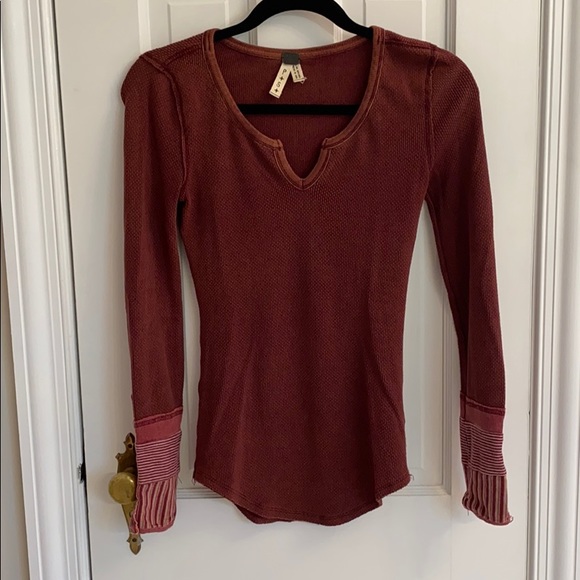 Free People Tops - Free people maroon long sleeve